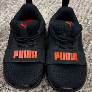 PUMA Kids Black and Red Sneakers